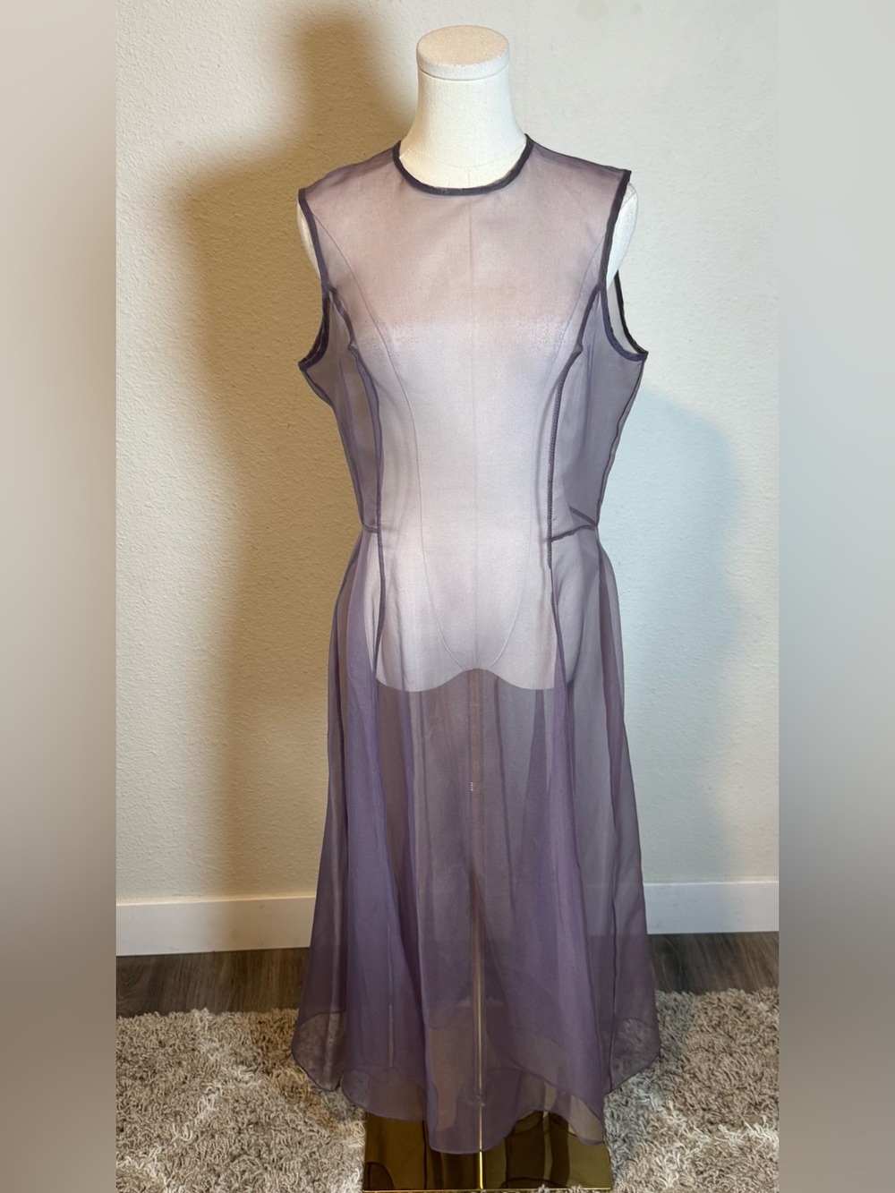 Unbranded Sheer Purple Midi Dress/Topper size Large
